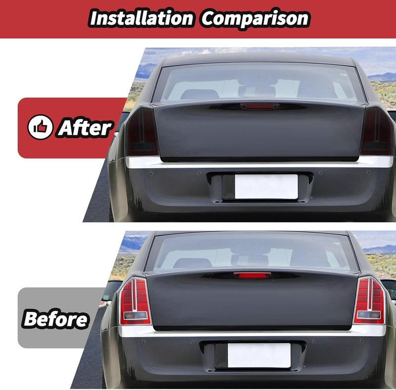 JeCar Smoked Tail Light Cover 3rd Third Brake Light Cover Trim Guards for 2011-2014 Chrysler 300/300C - Image 2